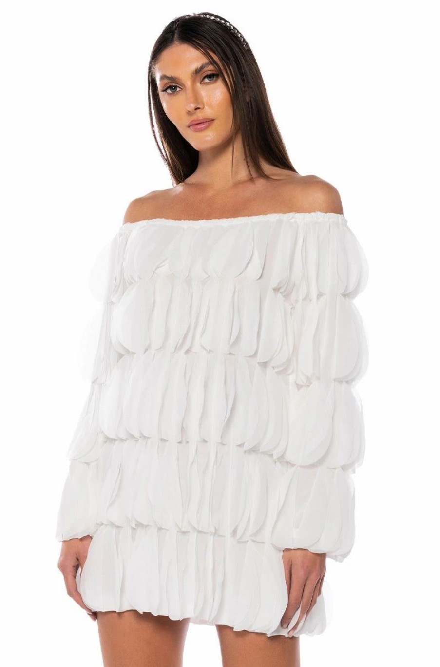 Party Dresses * | Lola Off The Shoulder Mini Dress White