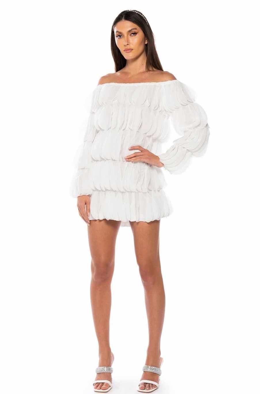 Party Dresses * | Lola Off The Shoulder Mini Dress White