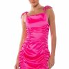 Mini Dresses * | Ada Ruched Sleeveless Mini Dress Pink