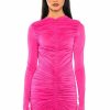 Sexy Dresses * | All That Ruched Bodycon Gloved Mini Dress Pink