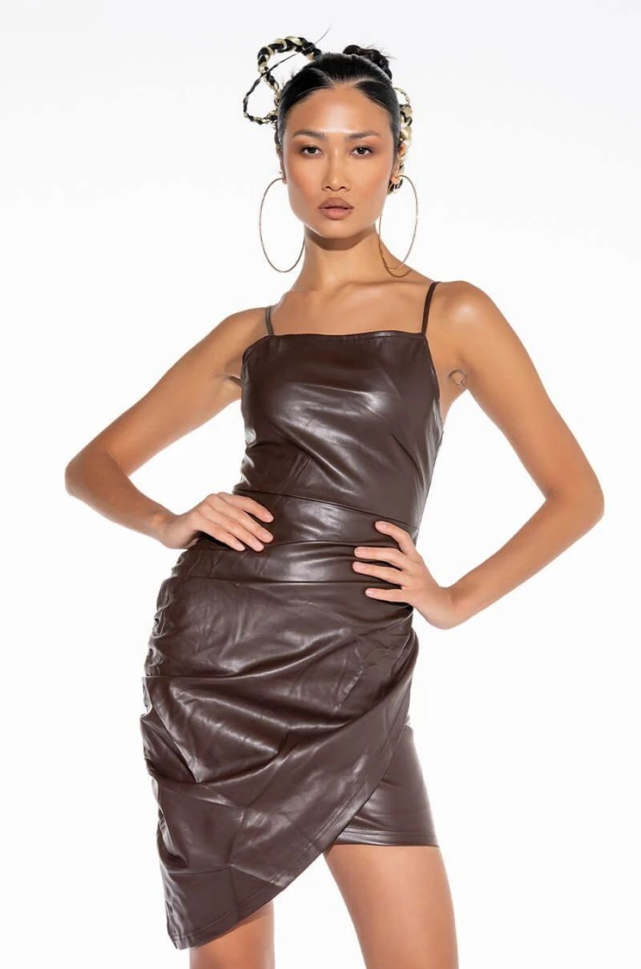 Sexy Dresses * | Anthem Faux Leather Mini Dress