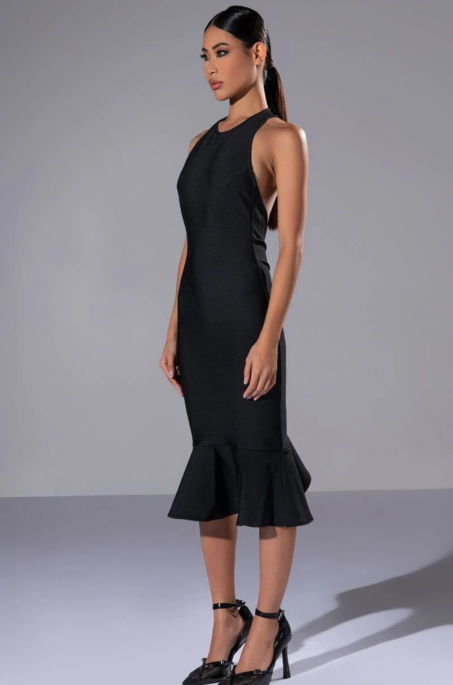 Sexy Dresses * | Heiress Sleeveless Peplum Dress In Black