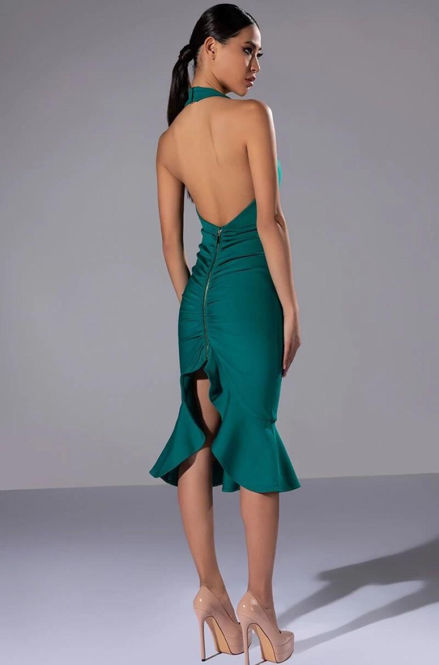 Sexy Dresses * | Heiress Sleeveless Peplum Dress In Emerald