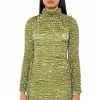 Sexy Dresses * | Beautiful Soul Bubble Stretch Long Sleeve Mini Dress Light Green