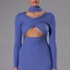 Mini Dresses * | The Good One Cutout Cross Front Mini Sweater Dress Periwinkle