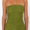 Party Dresses * | Pretty Girl Tings Bandage Ruched Dress Olive