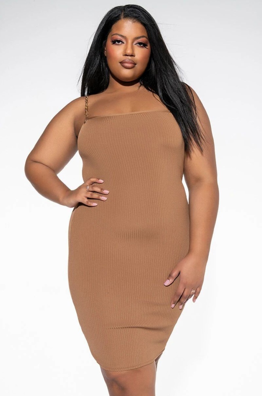 Mini Dresses * | Plus Perfect Everyday Bandage Mini Dress Brown