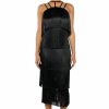 Party Dresses * | Giggle Waters Maxi Fringe Layered Dress Black