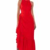 Sexy Dresses * | Dance With Me Ruched Waist Sleeveless Maxi Dress Red