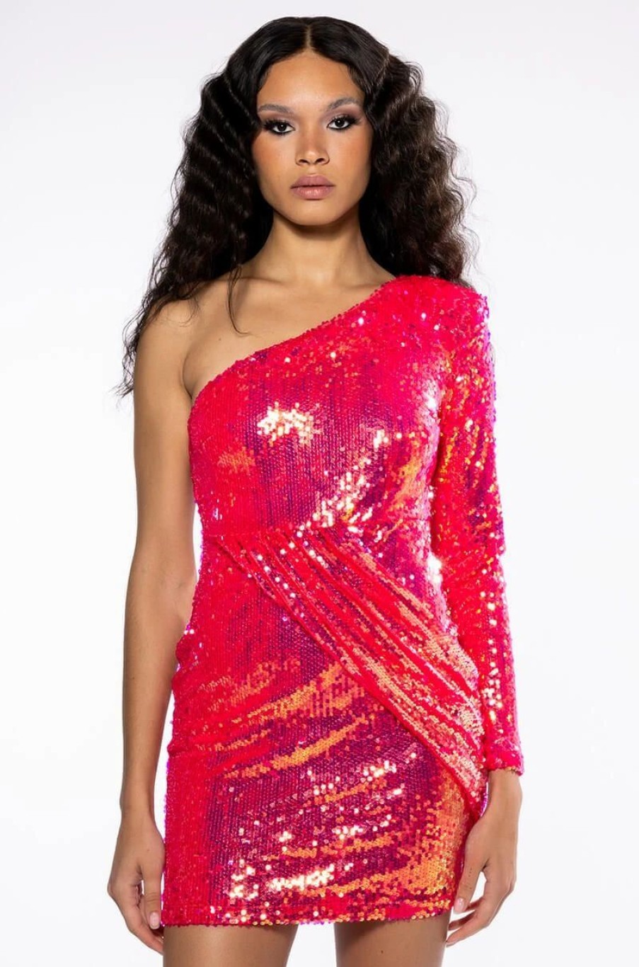 Party Dresses * | Maximum Sequin Mini Dress Pink