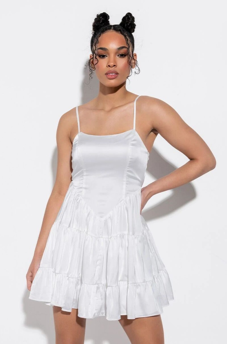 Mini Dresses * | In The Moment Fit And Flare Mini Dress White