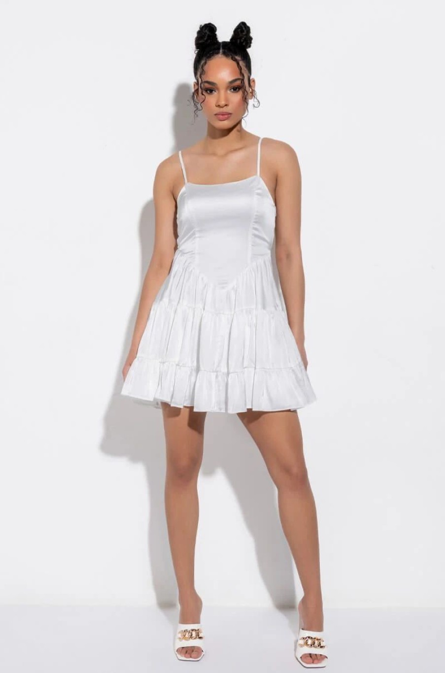 Mini Dresses * | In The Moment Fit And Flare Mini Dress White