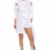 Sexy Dresses * | No Rest Mini Cutout Shirt Dress White