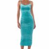 Sexy Dresses * | Never Forget Shimmer Midi Dress Turquoise