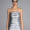 Party Dresses * | Cosmic Love Strapless Mini Dress Silver