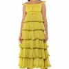 Maxi Dresses * | Like A Painting Tiered Maxi Dress Lime