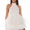 Sexy Dresses * | Darling Diva Tulle Halter Neck Mini Dress In Cream