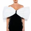 Mini Dresses * | Celine Statement Bow Velvet Mini Dress Black White