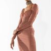 Sexy Dresses * | Perfect Places Bandage Long Sleeve Midi Dress Mauve