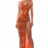 Sexy Dresses * | One Step Closer Sequin Covered Maxi Dress Orange