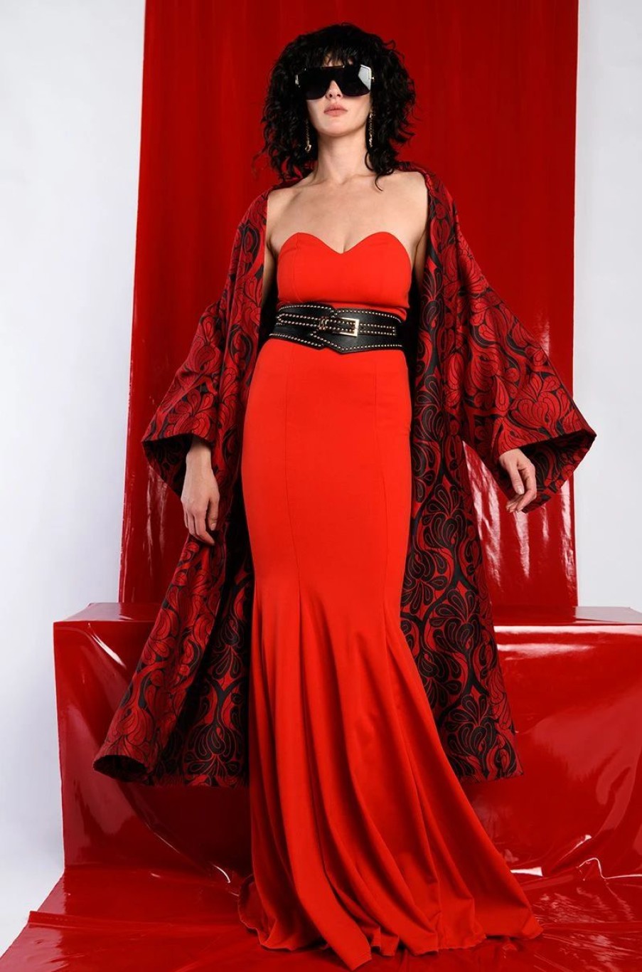 Maxi Dresses * | Run The World Strapless Maxi Dress Red