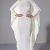 Sexy Dresses * | Like A Statue Butterfly Sleeve Maxi Dress White