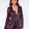 Mini Dresses * | No Promises Blazer Dress Burgundy