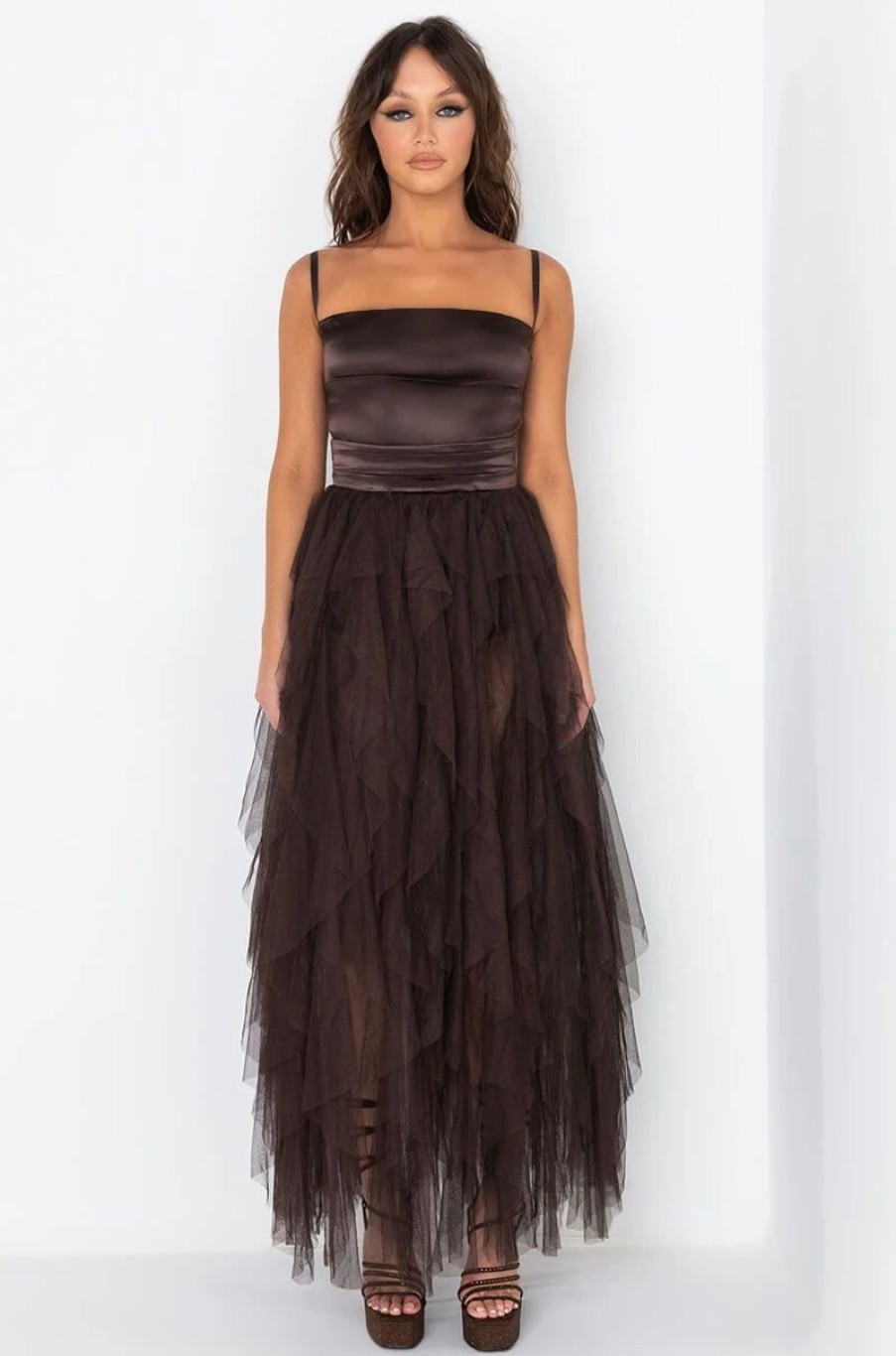 Party Dresses * | Divine Tube Maxi Tulle Dress