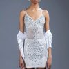 Sexy Dresses * | Expensive Lil Ting Rhinestone Mini Dress White