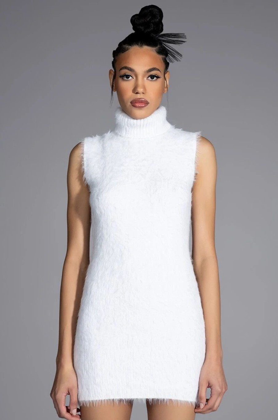 Mini Dresses * | Kylie Fuzzy Mini Dress Ivory