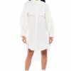 Mini Dresses * | One Step Closer Oversized Poplin Button Down Dress White