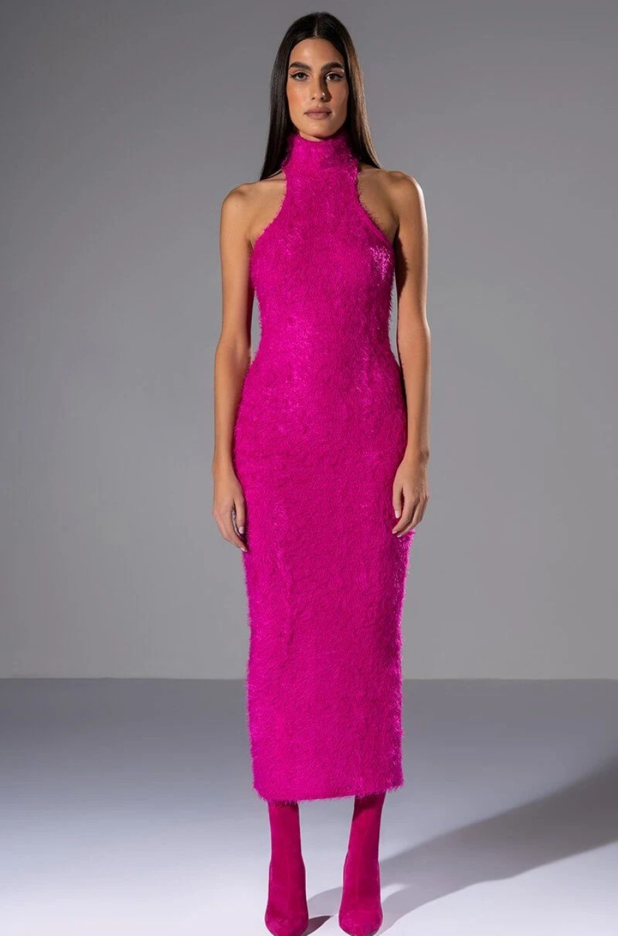 Maxi Dresses * | On We Go Textured Maxi Dress Fuchsia