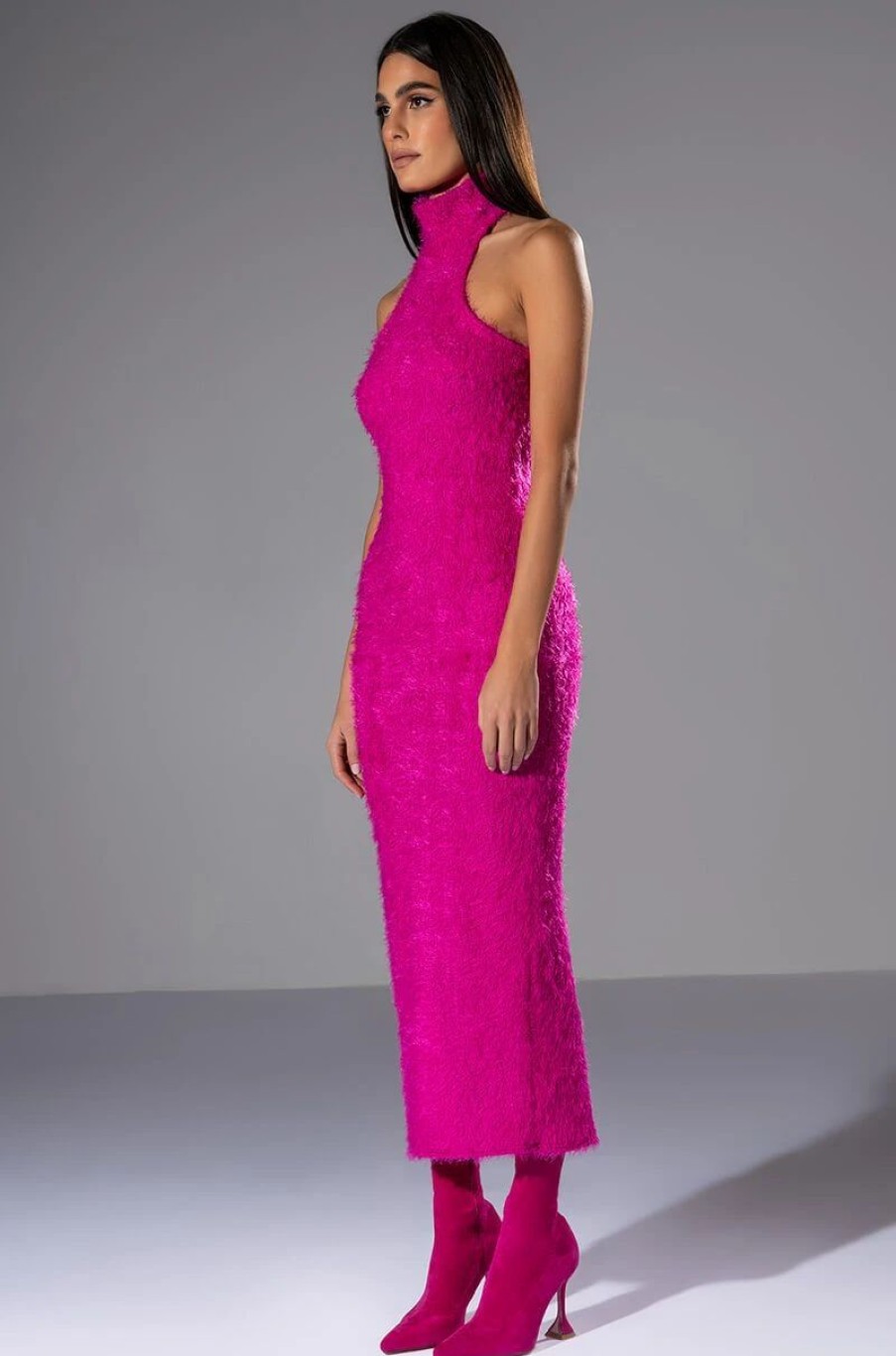 Maxi Dresses * | On We Go Textured Maxi Dress Fuchsia