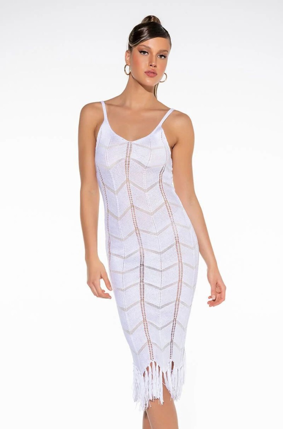 Maxi Dresses * | Take A Trip Maxi Crochet Dress White