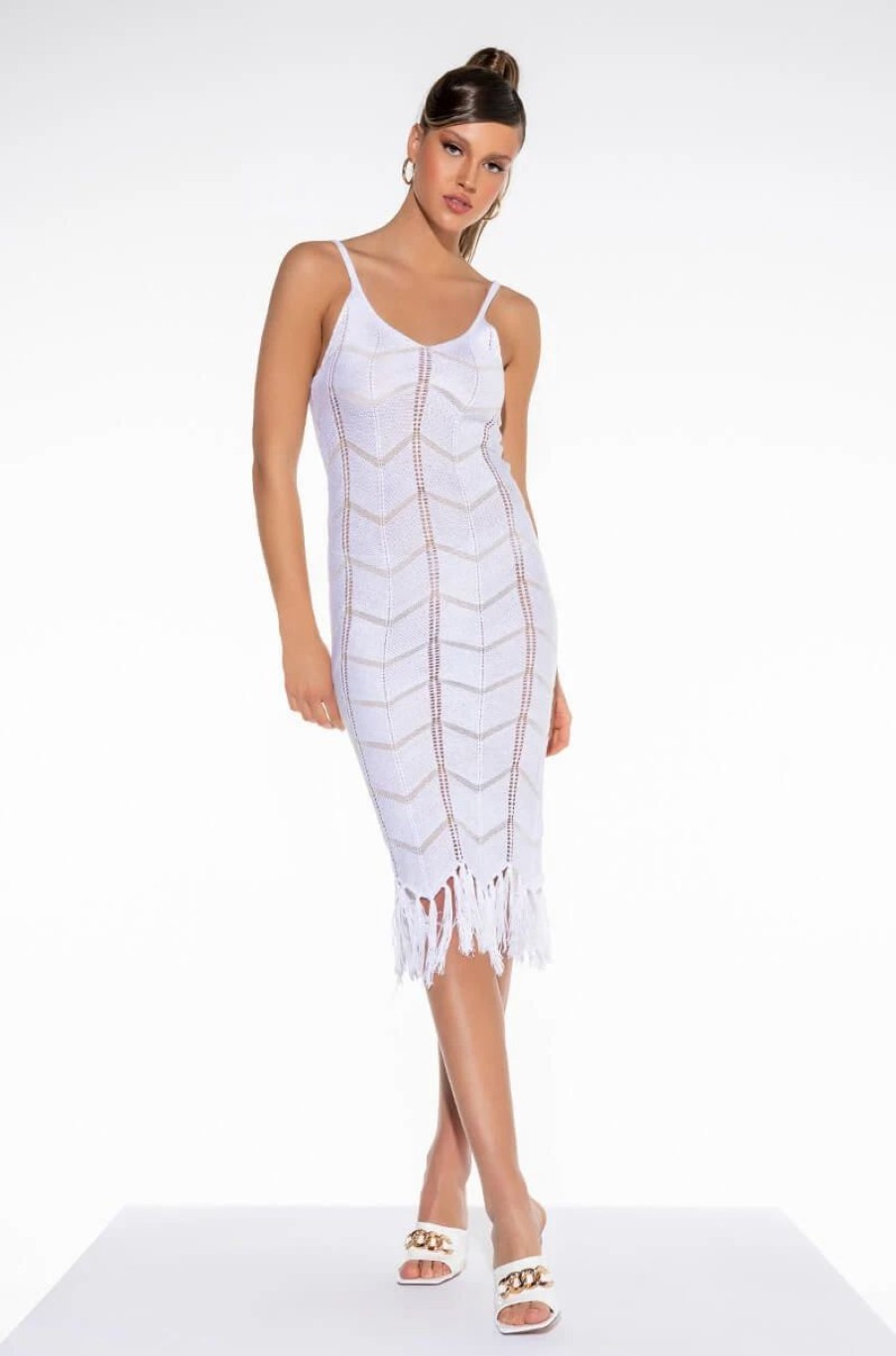 Maxi Dresses * | Take A Trip Maxi Crochet Dress White