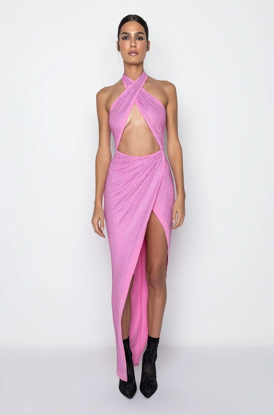 Sexy Dresses * | The Beat Drop Wrap Top Midi Dress Pink