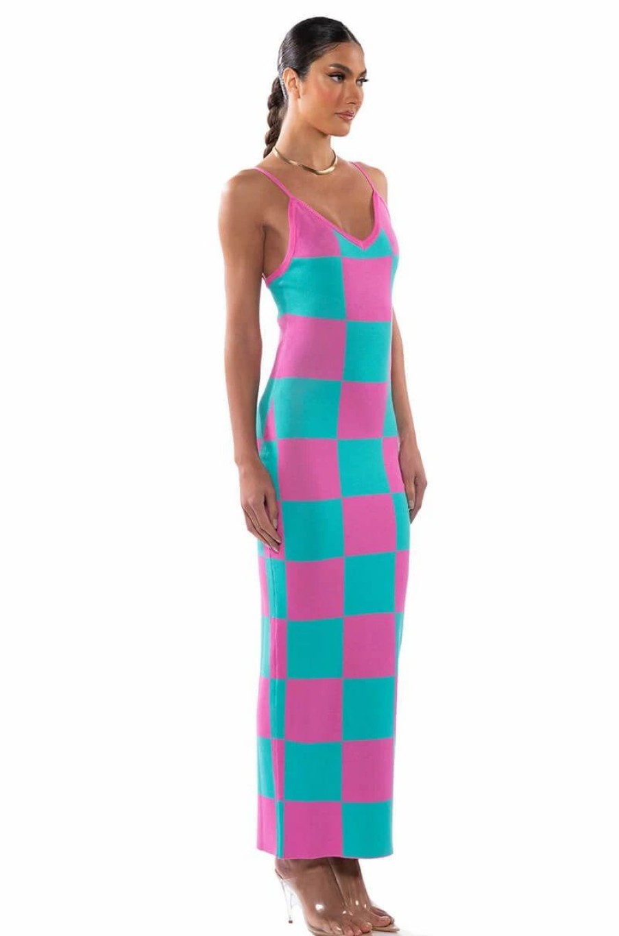 Sexy Dresses * | Don'T Have To Say Much Knit Maxi Dress Pink Multi