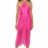 Party Dresses * | Nadine Low Back Fringe Midi Dress Pink