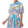 Party Dresses * | My Fantasy Collared Mini Dress Blue Multi