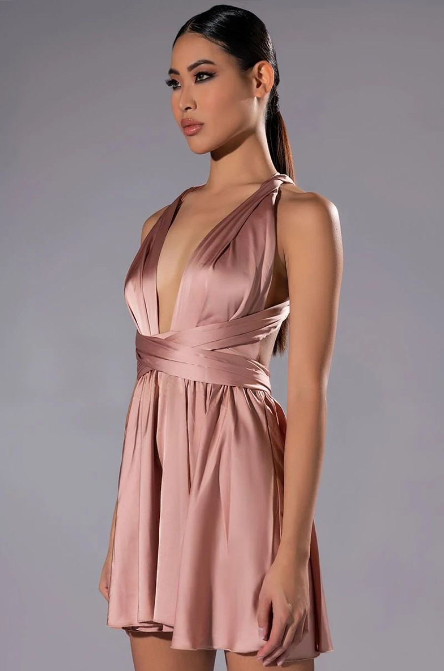 Sexy Dresses * | Dance With Me Multifunctional Mini Dress Mauve