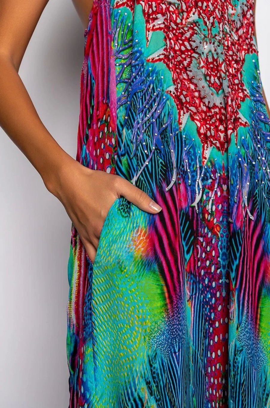 Maxi Dresses * | Live It Up Halter Top Maxi Dress Purple Multi