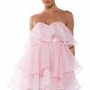 Mini Dresses * | In My Own Fairytale Strapless Ruffle Mini Dress In Light Pink