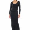 Little Black Dresses * | Shes Sleek Double Layer Maxi Dress In Black