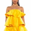 Party Dresses * | Center Of Attention Layered Mini Dress Yellow