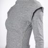 Mini Dresses * | Thea Corseted Knit Long Sleeve Mini Dress Heather Grey