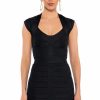 Mini Dresses * | Mila Cap Sleeve Bandage Mini Dress In Black