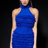 Sexy Dresses * | Whatever I Say Mesh Textured Mini Dress Royal Blue