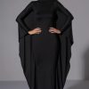 Sexy Dresses * | Like A Statue Butterfly Sleeve Maxi Dress Black