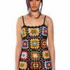 Sexy Dresses * | Arlo Crochet Knit Mini Dress Black Multi