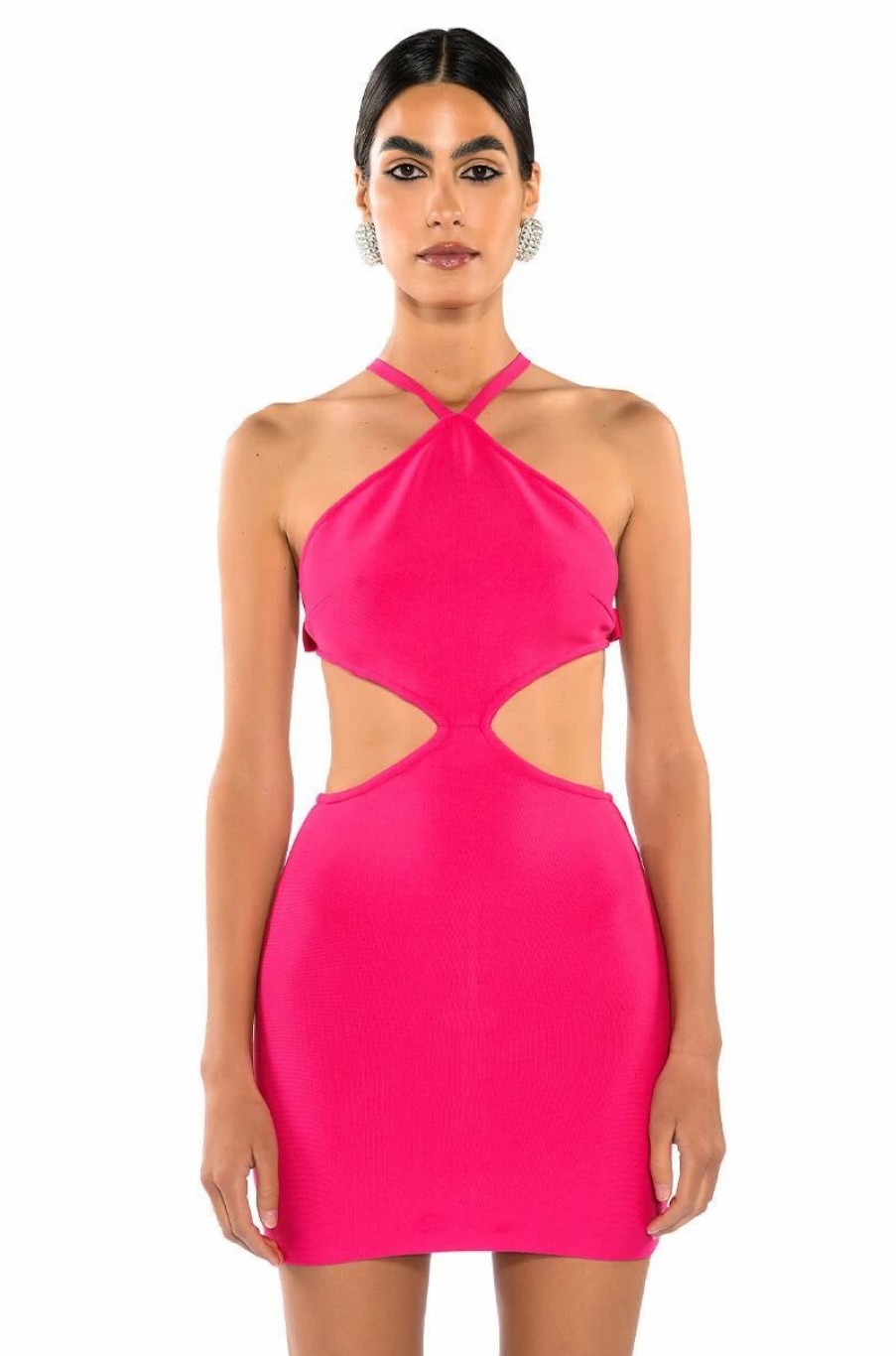 Sexy Dresses * | Praise Me Cut Out Bandage Bow Detail Mini Dress